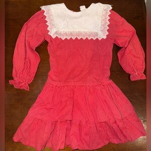 Vintage Bryan Girls Ling Sleeve Bib Dress EUC Sz 5
